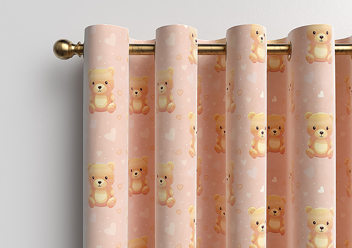 Little Bear, Peach Sorbet - Made to Measure Curtains - Image 12